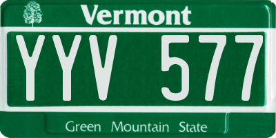 VT license plate YYV577