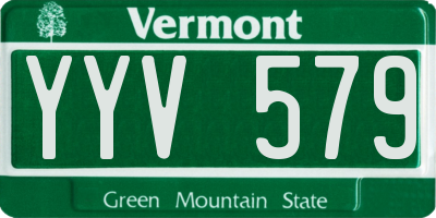 VT license plate YYV579