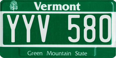 VT license plate YYV580
