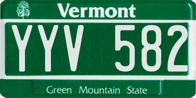VT license plate YYV582
