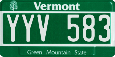 VT license plate YYV583