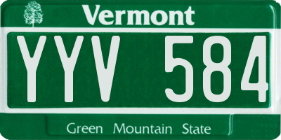 VT license plate YYV584