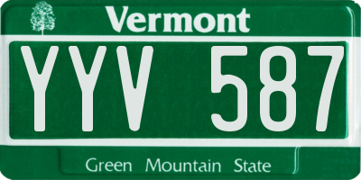 VT license plate YYV587