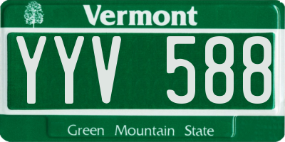 VT license plate YYV588