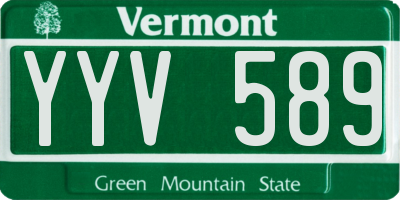 VT license plate YYV589
