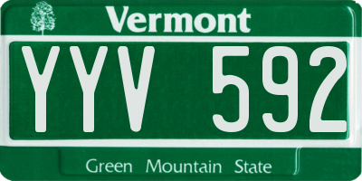 VT license plate YYV592