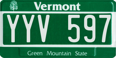 VT license plate YYV597