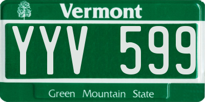 VT license plate YYV599
