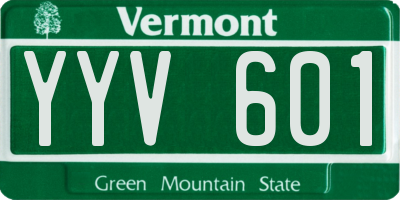 VT license plate YYV601