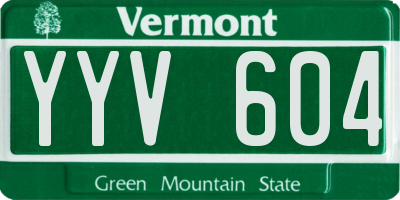 VT license plate YYV604