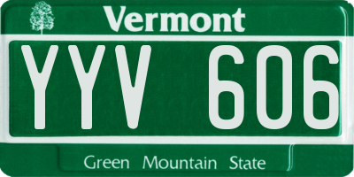 VT license plate YYV606