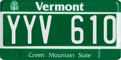 VT license plate YYV610
