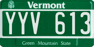 VT license plate YYV613