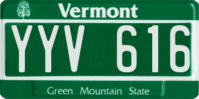 VT license plate YYV616