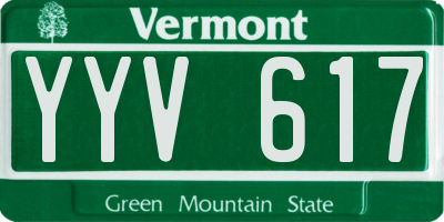 VT license plate YYV617