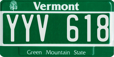 VT license plate YYV618