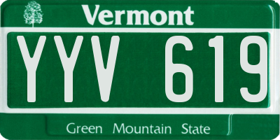 VT license plate YYV619