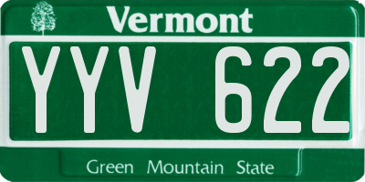 VT license plate YYV622