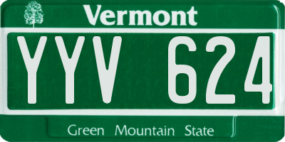 VT license plate YYV624