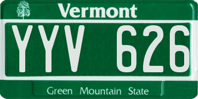 VT license plate YYV626