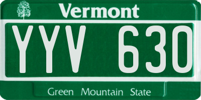 VT license plate YYV630