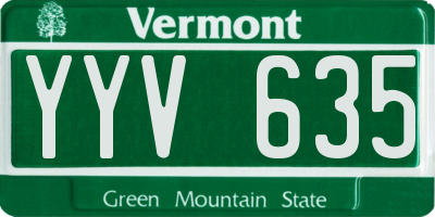 VT license plate YYV635