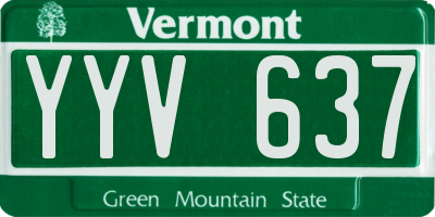 VT license plate YYV637