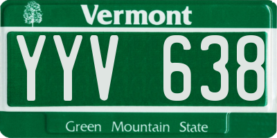 VT license plate YYV638