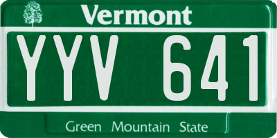 VT license plate YYV641
