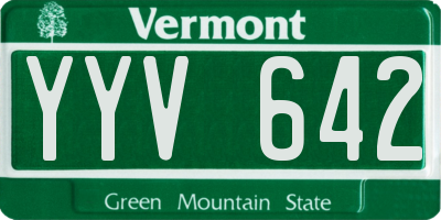 VT license plate YYV642