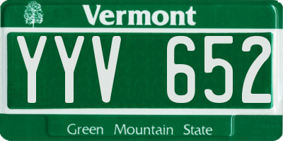 VT license plate YYV652