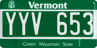 VT license plate YYV653