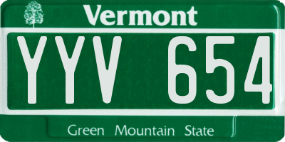 VT license plate YYV654
