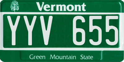 VT license plate YYV655