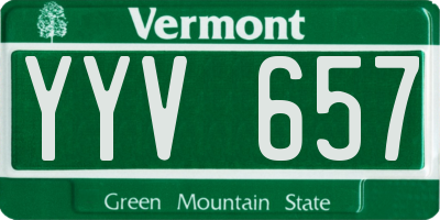 VT license plate YYV657