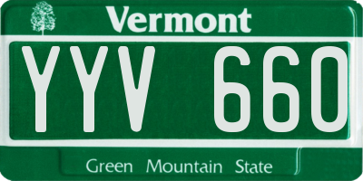 VT license plate YYV660