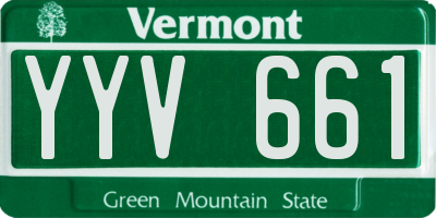 VT license plate YYV661