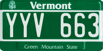 VT license plate YYV663
