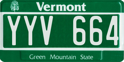 VT license plate YYV664