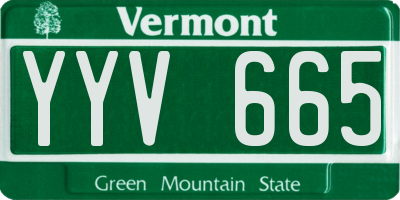 VT license plate YYV665