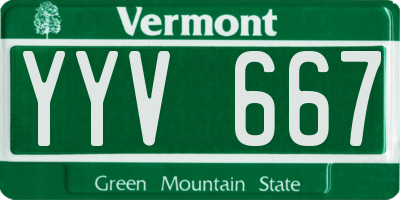 VT license plate YYV667