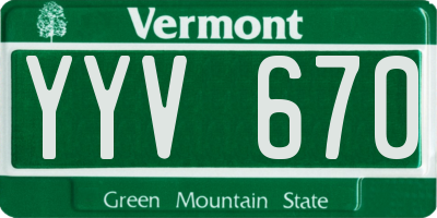 VT license plate YYV670