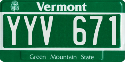 VT license plate YYV671