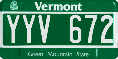 VT license plate YYV672