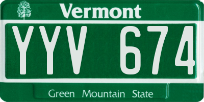 VT license plate YYV674