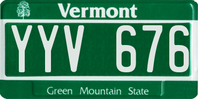 VT license plate YYV676