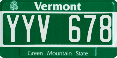 VT license plate YYV678