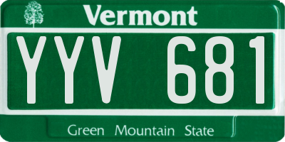 VT license plate YYV681