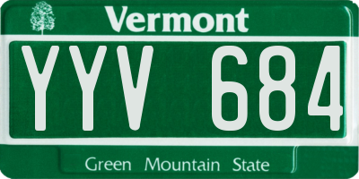 VT license plate YYV684