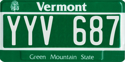 VT license plate YYV687